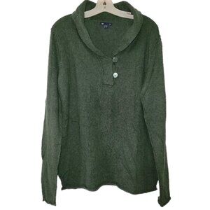 Women's Gap Green Knit Shawl Collar Sweater Size Large
